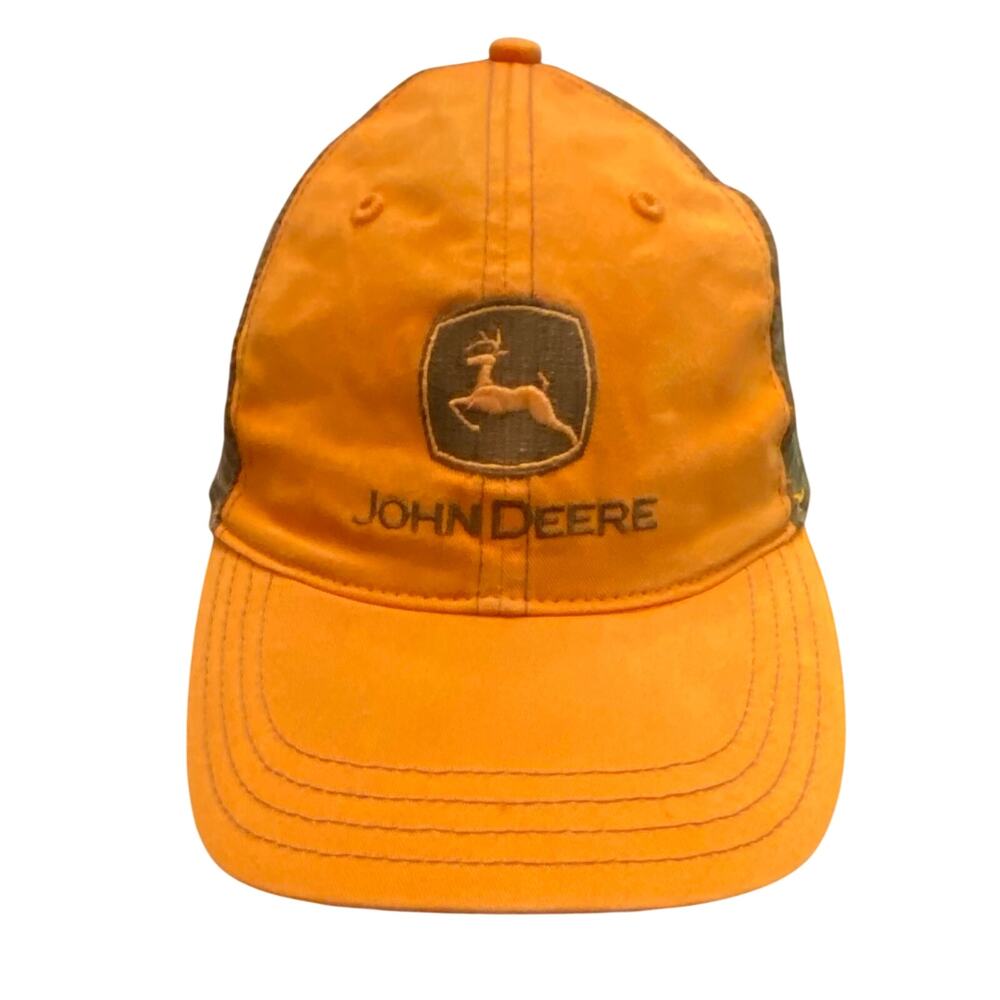 John Deere Orange Mesh Trucker Hat Richardson 111 Snapback Cap Ranch Utility